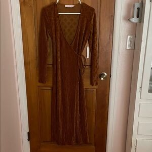 Lisa Says Gah Brown Long Sleeve Dress